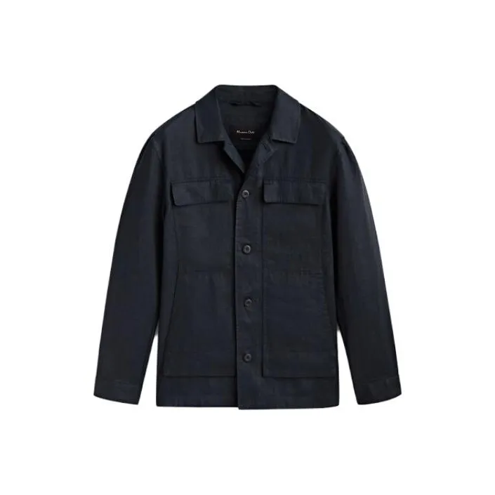 Massimo Dutti Jackets Men Navy Blue-0