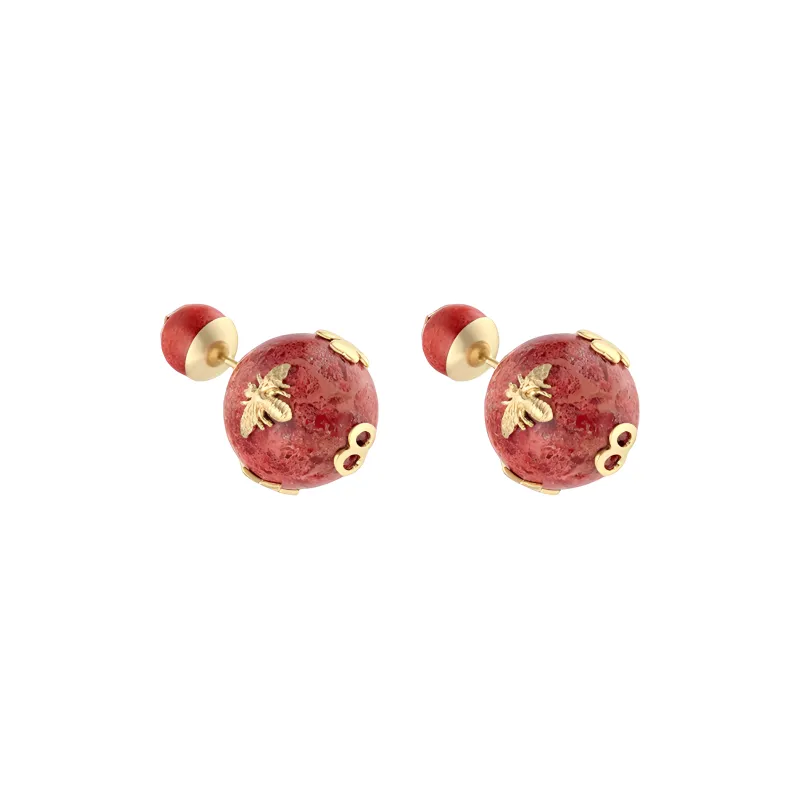 DIOR Earrings Women's Red-3