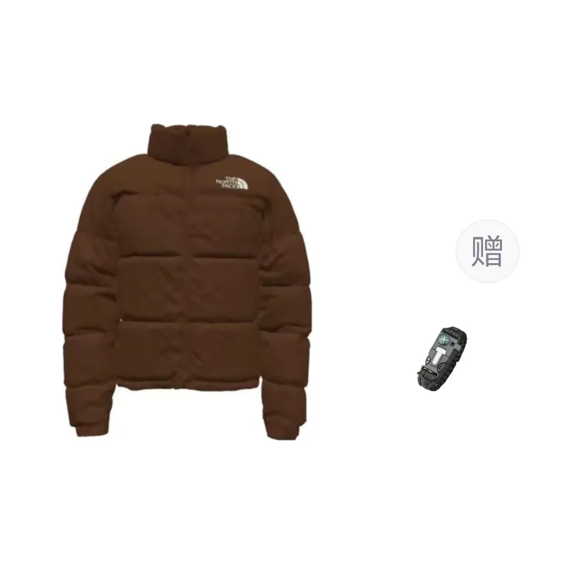 THE NORTH FACE 1996 Collection Nuptse Down Jacket Unisex Red Brown Comes With Survival Bracelet-0
