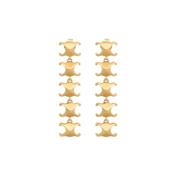 CELINE Nickel Free Brass Earrings Women's Gold