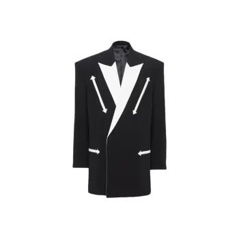 BALMAIN Crepe texture Double breasted Blazer