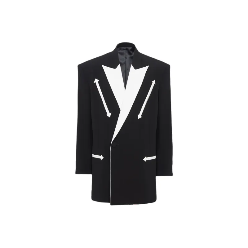BALMAIN Crepe texture Double breasted Blazer-0