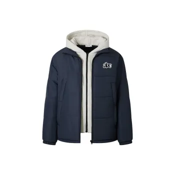 HEYABC Loose Fit Puffer Jacket Unisex Navy Blue