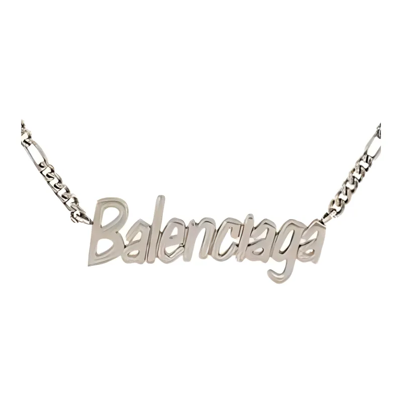Balenciaga Metal Necklaces Men's Silver-2