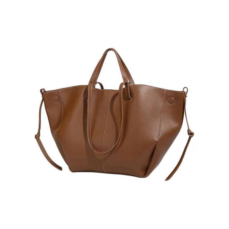 Vigno Synthetic Leather Shopping Bag, One Shoulder Handbag Women's Brown/Black/Elephant Gray-3