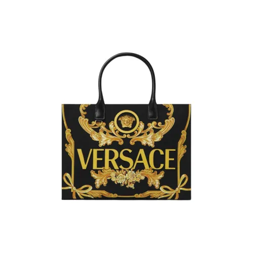 FANSIZHE La Medusa Cotton Neoprene Bag, Shopping Bag, Handbag Large Size Women's Black & Gold