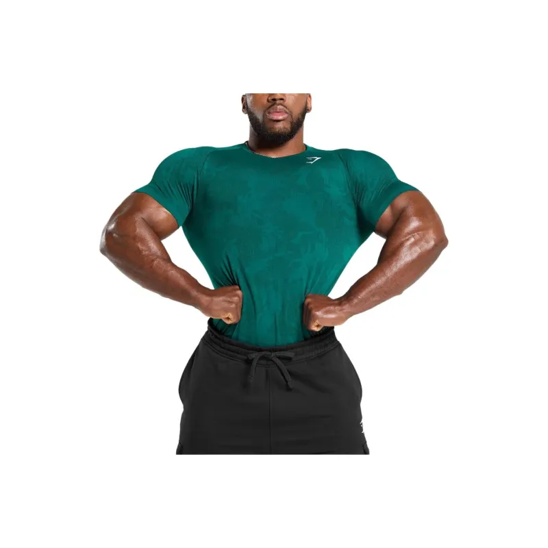 GYMSHARK T Shirt Men's Inspirational Cyan/Strong Cyan-2