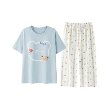 XISHE Pajama Set Women's Light Blue