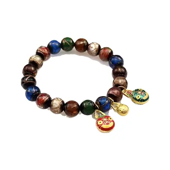 Seven Little Craftsmen Alloy Jade Bracelets Unisex Colored Glaze