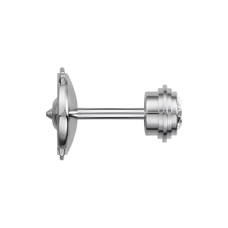 CARTIER 18K White Gold Single Diamond Stud Earrings Unisex-2