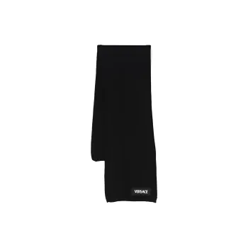 VERSACE Logo appliqué Knitted Scarf
