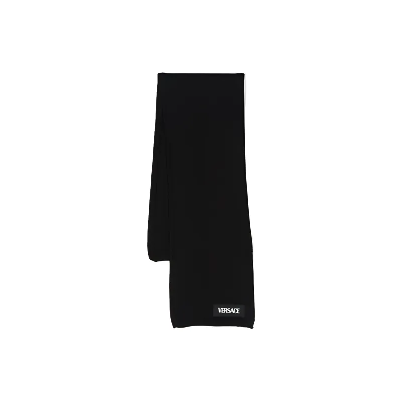 VERSACE Logo appliqué Knitted Scarf-0