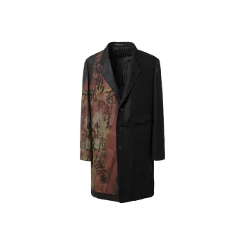 Yohji Yamamoto Seperate Fabric Denim Print Jacket