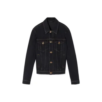 VERSACE Denim Jackets Men Black