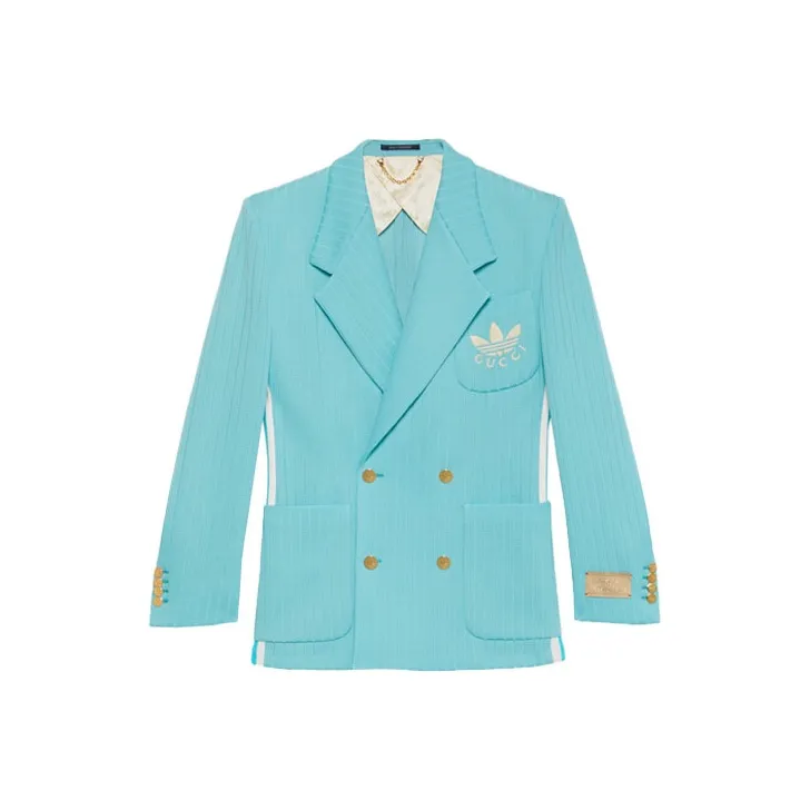 GUCCI x Adidas Originals SS22 Business Suits Coats Men's Blue-0