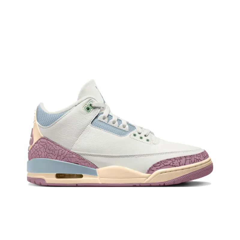 Jordan Air Jordan 3 Anti Slip Wear Resistant Mid Top Vintage Basketball Shoes Men's Gray Blue-1