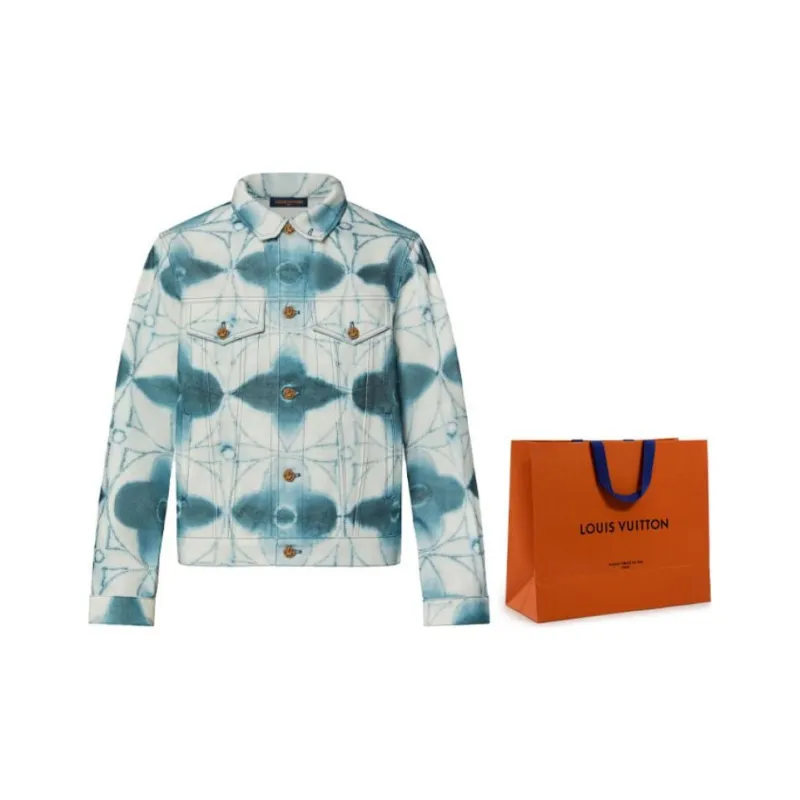 LOUIS VUITTON SS23 Denim Jacket Men's Blue Gray-5