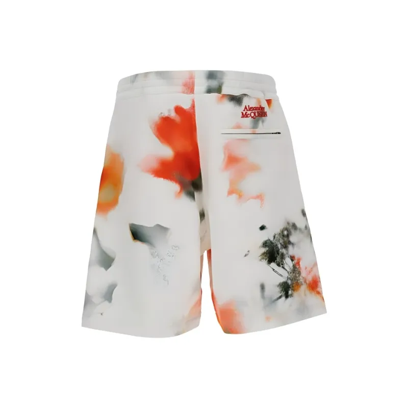 Alexander McQueen Tie Dyed Logo Embroidered Bermuda Shorts-1