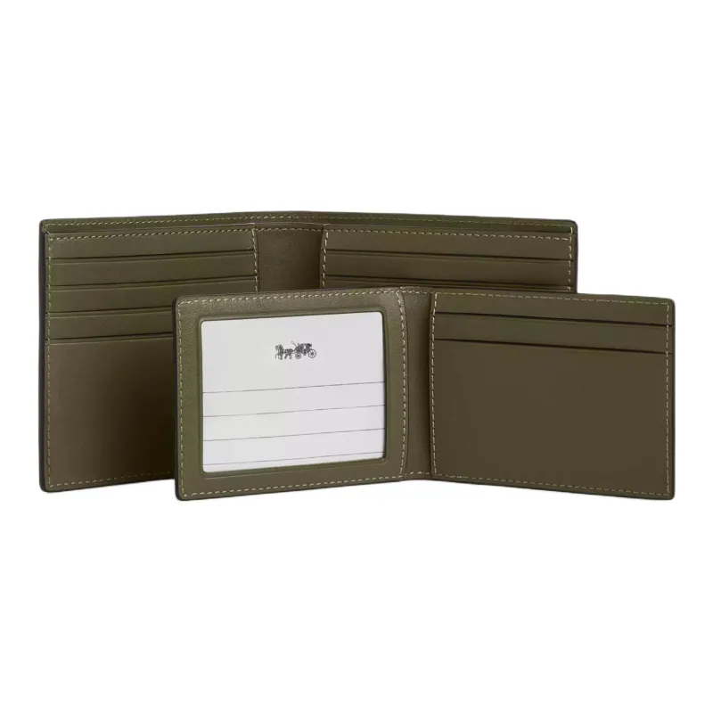 COACH 3 IN 1 Wallet Leather Wallet Mini Men's Olive Green-2