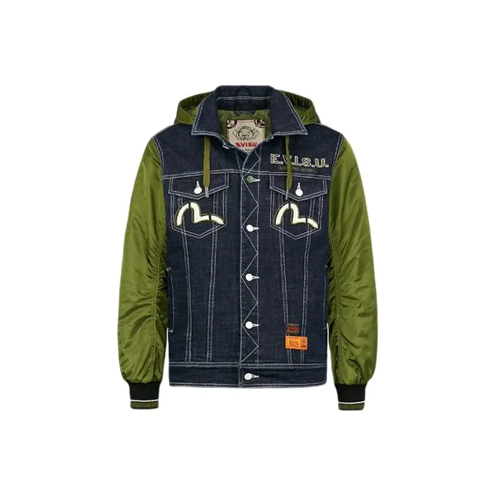 EVISU Denim Jacket Men's Denim/Green-0