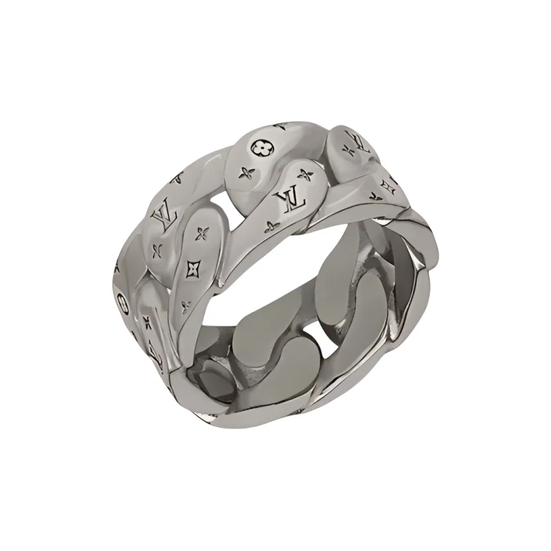 LOUIS VUITTON Palladium-Plated Brass Rings Men's Silver-1