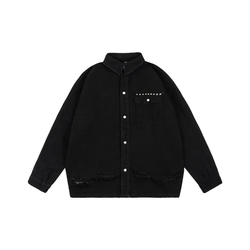 XINYINSU Denim Jackets Unisex Black-0
