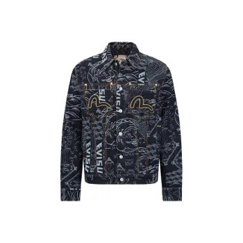 EVISU Denim Jackets Men Denim Blue