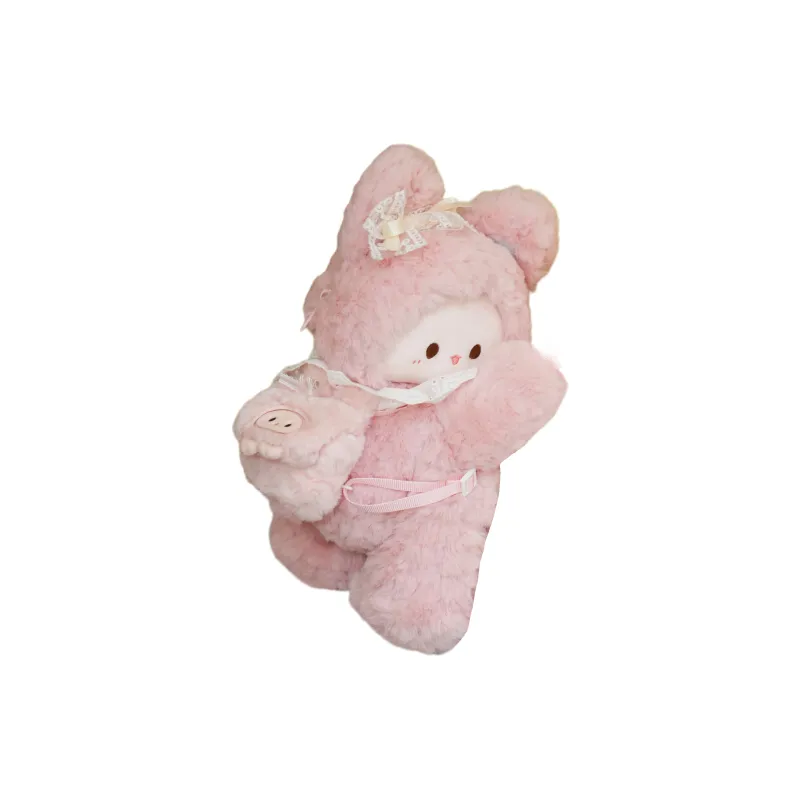 Holding Bamboo Polyester Backpack Large Size Unisex Pink-17