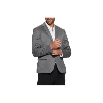 GUESS Harlow Herringbone Blazer Business Suit Men's Gray
