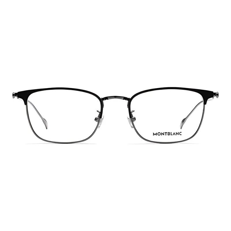 MONTBLANC Plate And Metal Rectangular Eyeglass Frames Unisex-1