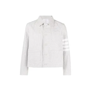 THOM BROWNE Unconstructed 4 Bar Seersucker Jacket