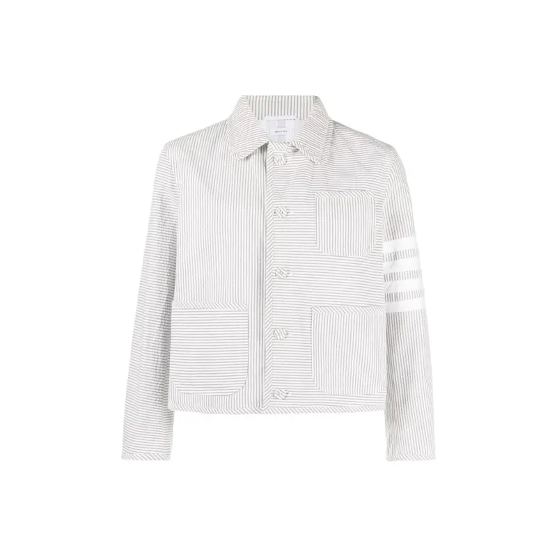 THOM BROWNE Unconstructed 4 Bar Seersucker Jacket-0