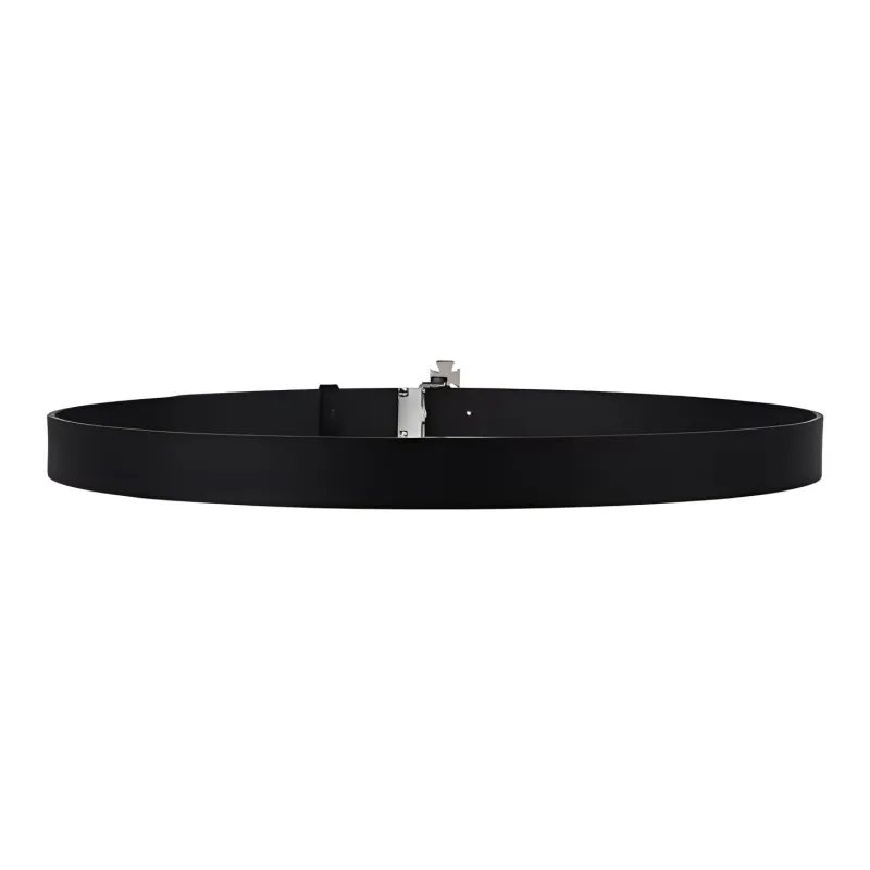 Vivienne Westwood Emblem Design Smooth Buckle Leather Belts Men's Black-2