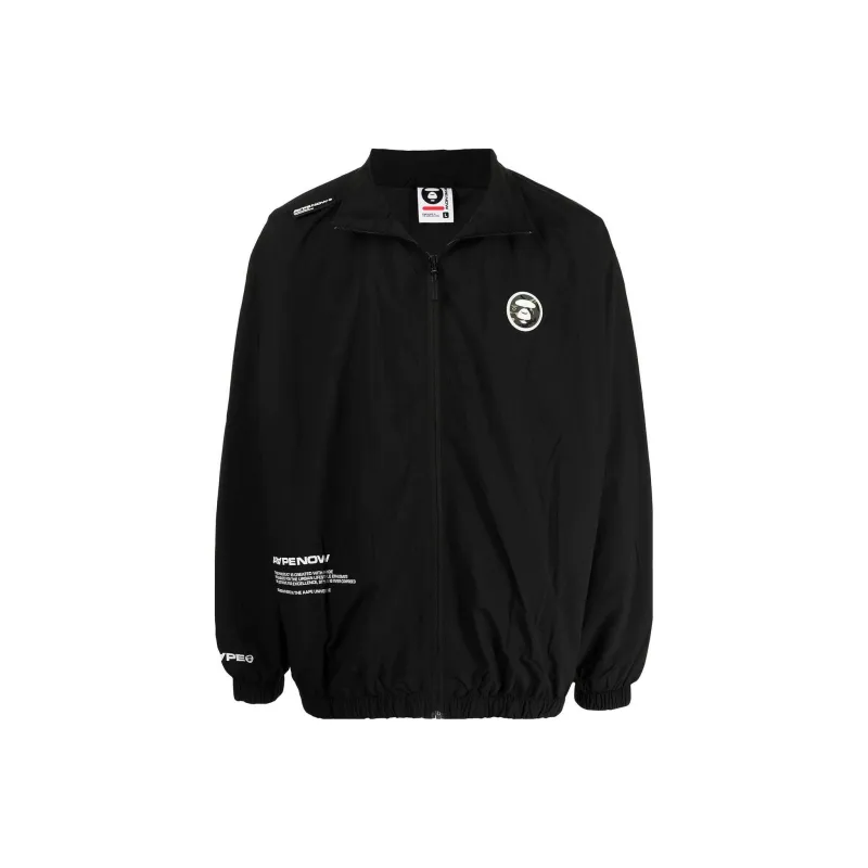 A BATHING APE Logo-patch Zip-up Jacket-4