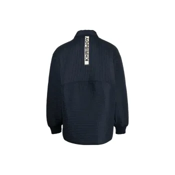 KHRISJOY Quilted Striped Button-Up Down Jacket