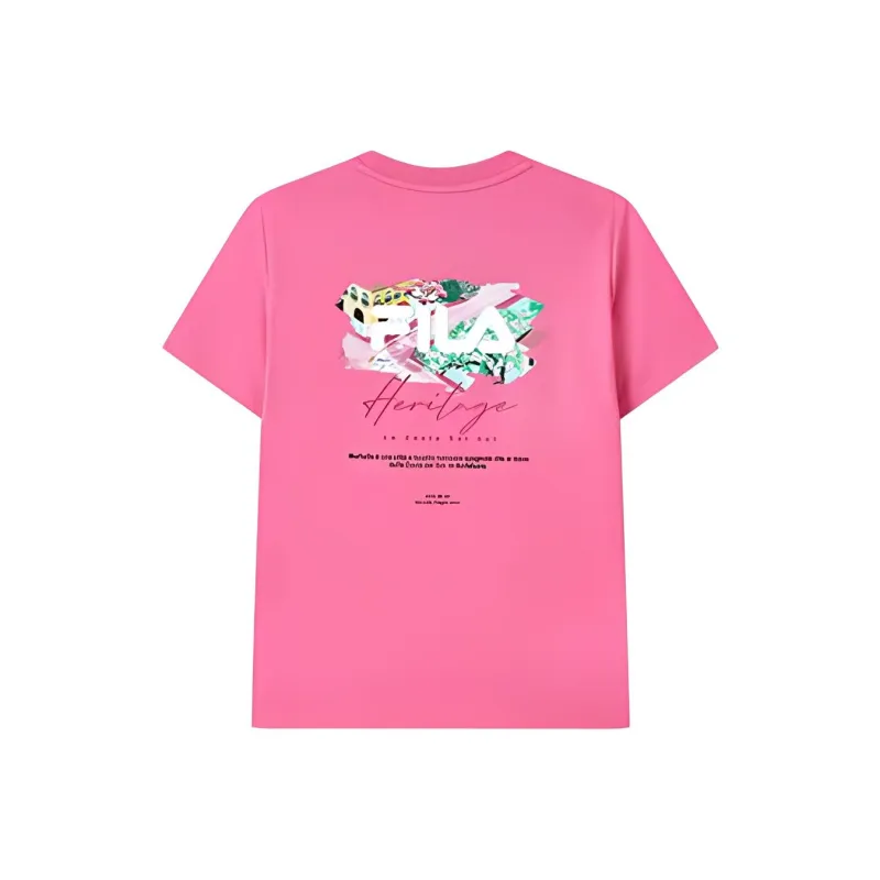 FILA Set in Sleeve T Shirt Women's Orchid Red-1