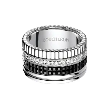 Boucheron 18kt White Gold Quatre Black Diamond Large Ring