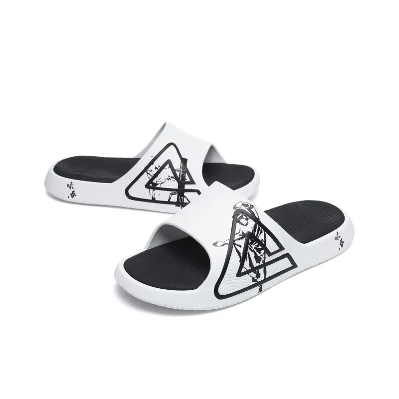 PEAK Extreme National Creativity Slip Resistant Abrasion Resistant Cushioning Slide Slippers Men's Mismatched Wing Chun-2