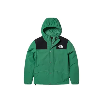THE NORTH FACE Men's Logo Print Color Block Zip Up Hooded Jacket Green