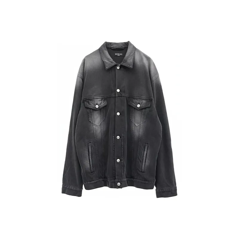Balenciaga Denim Jacket Loose Fit Men's Black-0
