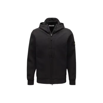 STONE ISLAND Logo Patch Zipped Hooded Jacket