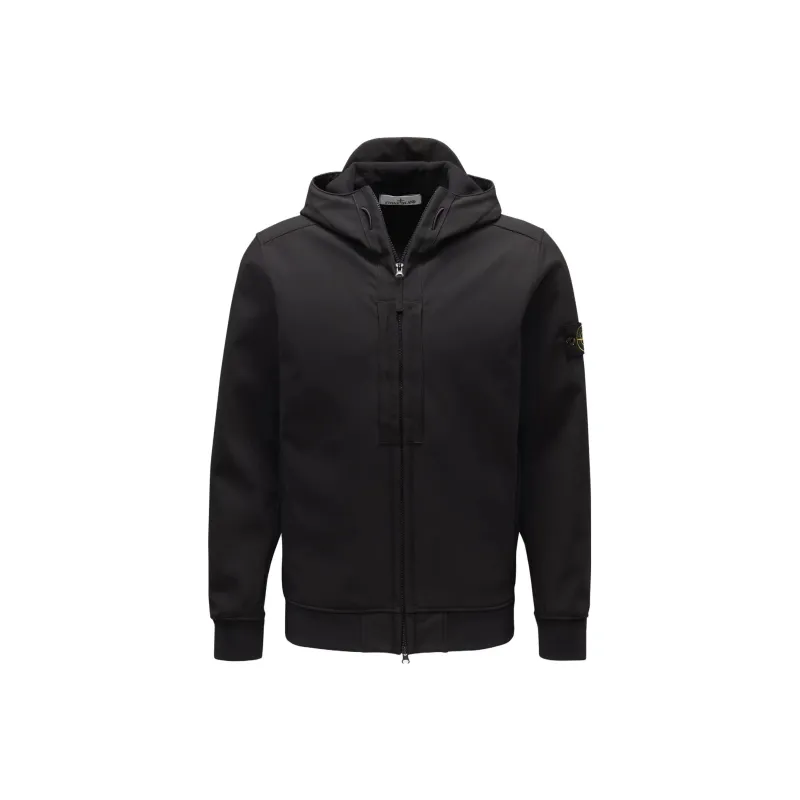 STONE ISLAND Logo Patch Zipped Hooded Jacket-0