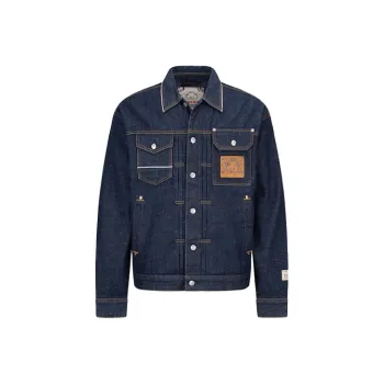 EVISU Denim Jackets Men Denim Blue