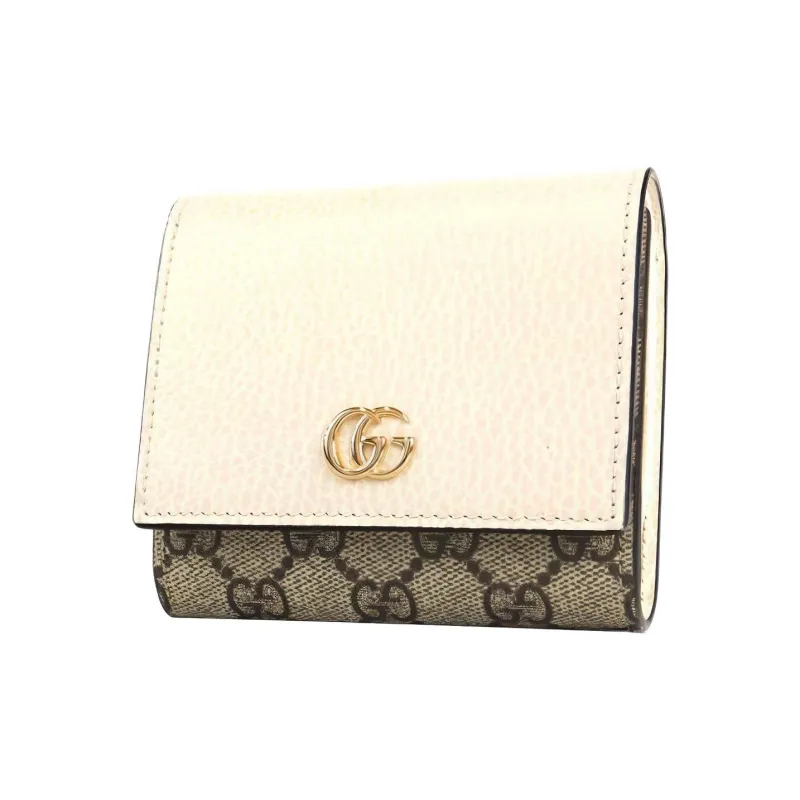 GUCCI Marmont Canvas With Leather Wallet Regular Women's White-0