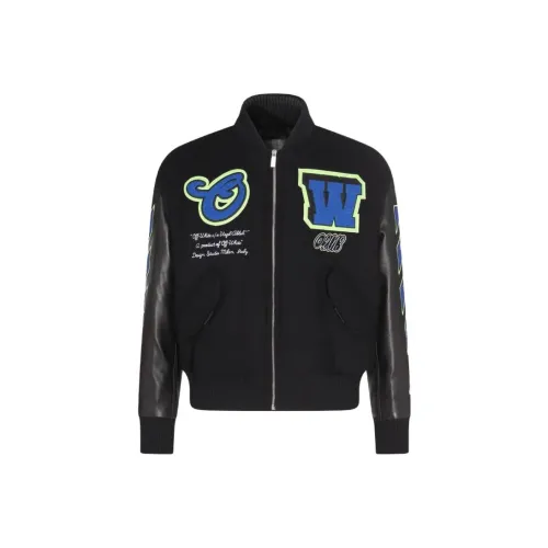 OFF WHITE Logic Patch Varsity Jacket