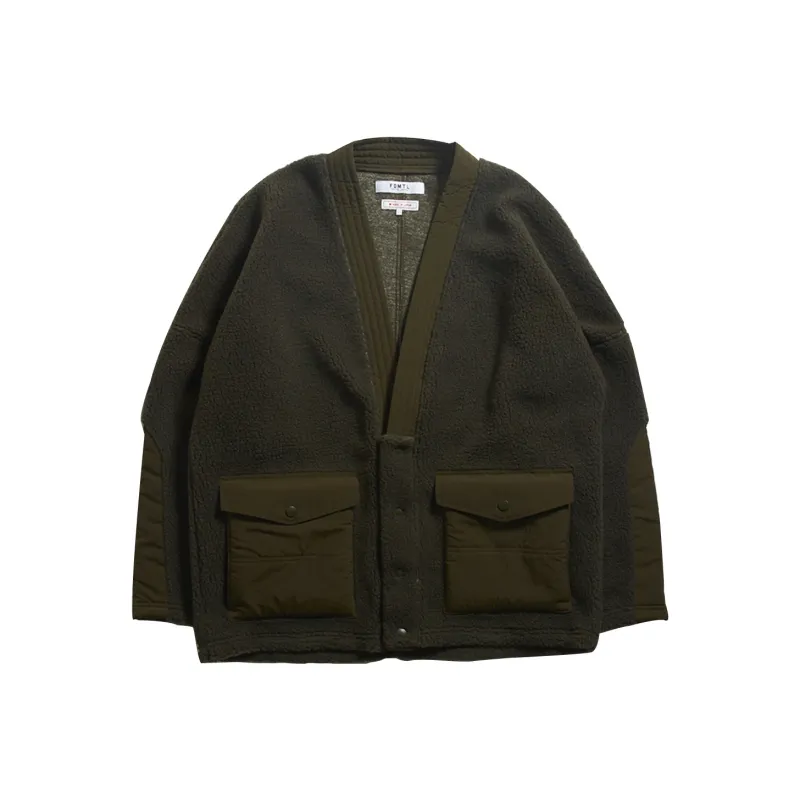 FDMTL FW21 Suit Collar Moderate Puffer Jacket Unisex Khaki-0