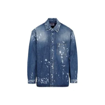 Martine Rose Denim Jackets Men Blue