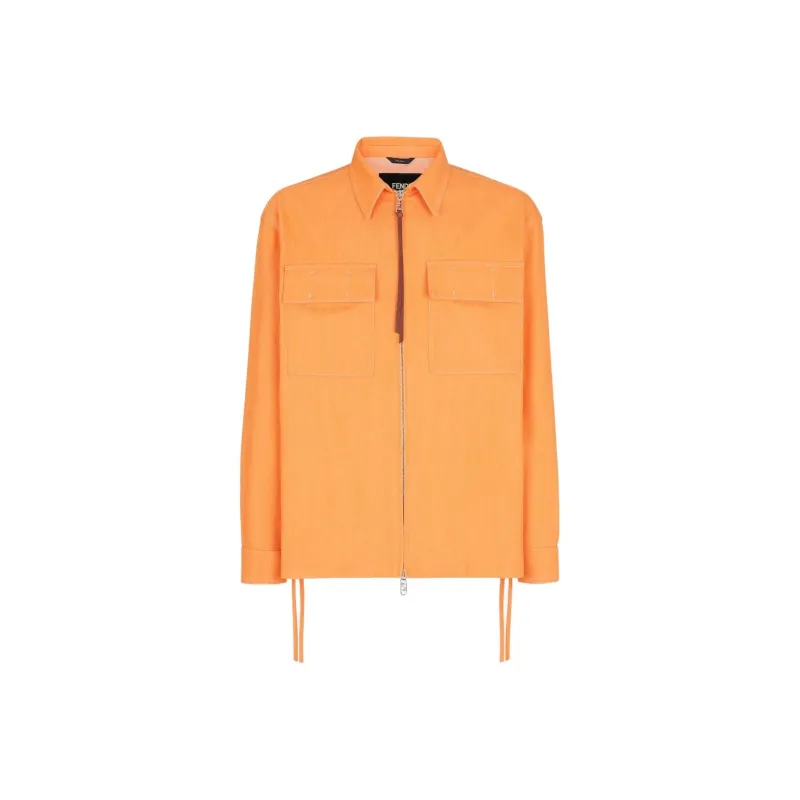 FENDI SS23 Jackets Coats Men's Orange-0