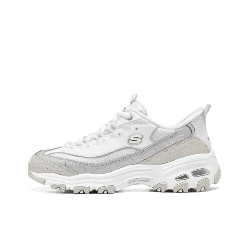 Skechers Slip Ins Anti Slip Wear Resistant Low Top Chunky Sneakers Women's Gray White