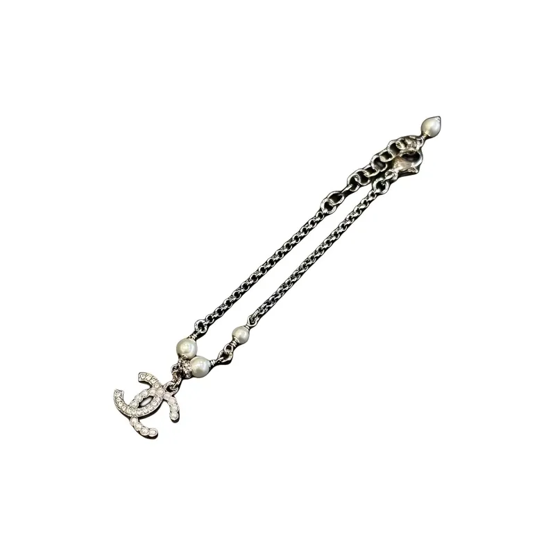 CHANEL Metal, Artificial Pearl, Rhinestone Bracelets Women's Silver-1